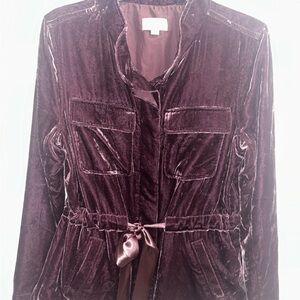Loft Velvet Burgundy Jacket women’s size Md